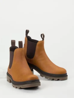 Ecco – Chelsea Boots aus Nubukleder cognacbraun