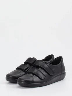 Ecco – Klettschuhe aus Kalbleder schwarz
