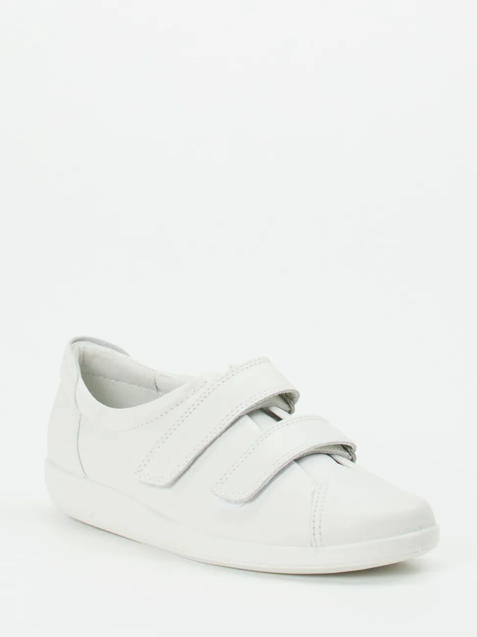 Ecco – Klettverschluss-Sneaker aus Kalbleder Offwhite
