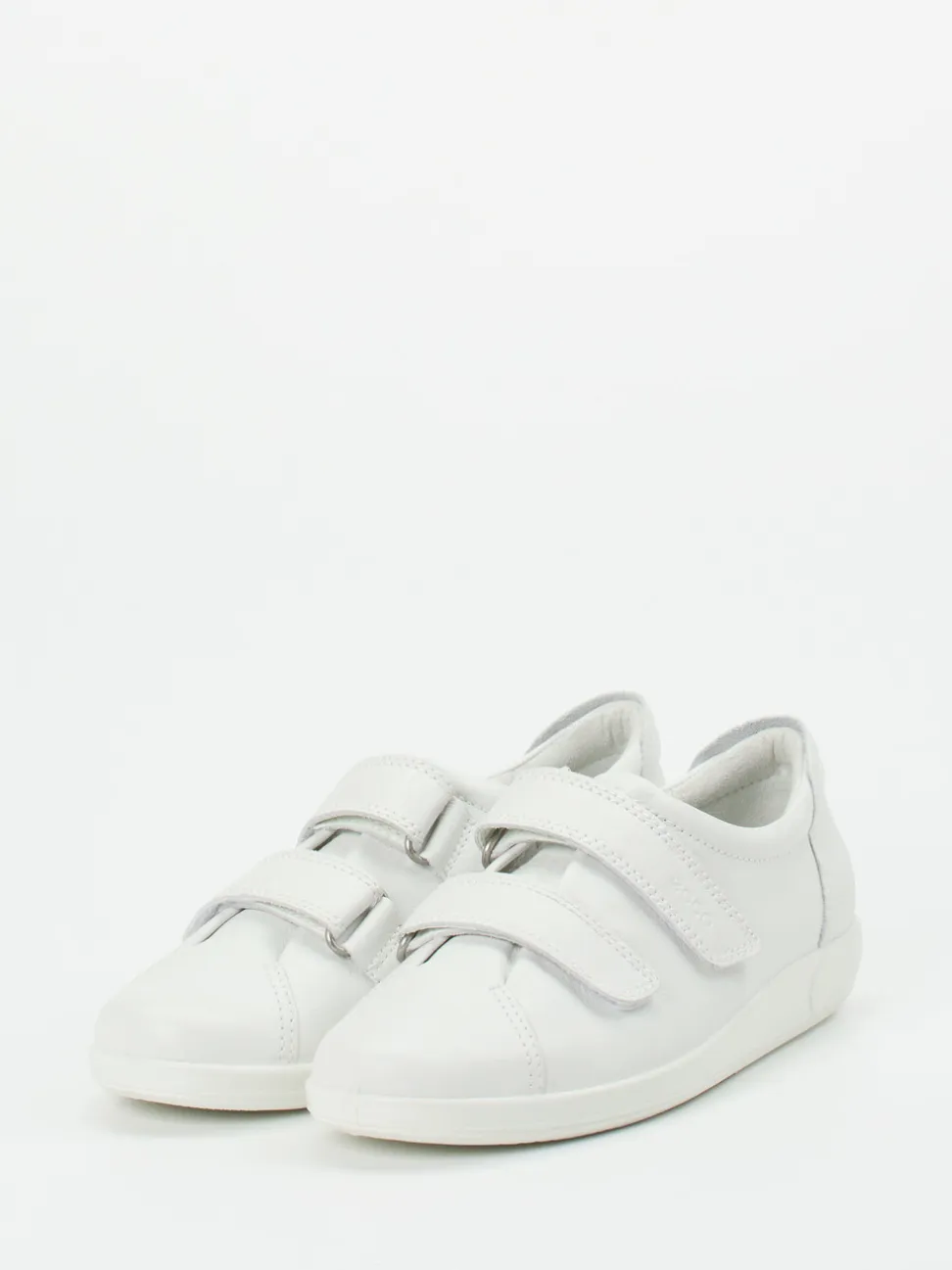 Ecco – Klettverschluss-Sneaker aus Kalbleder Offwhite