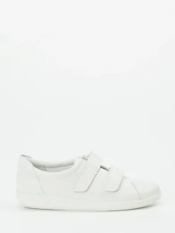 Ecco – Klettverschluss-Sneaker aus Kalbleder Offwhite
