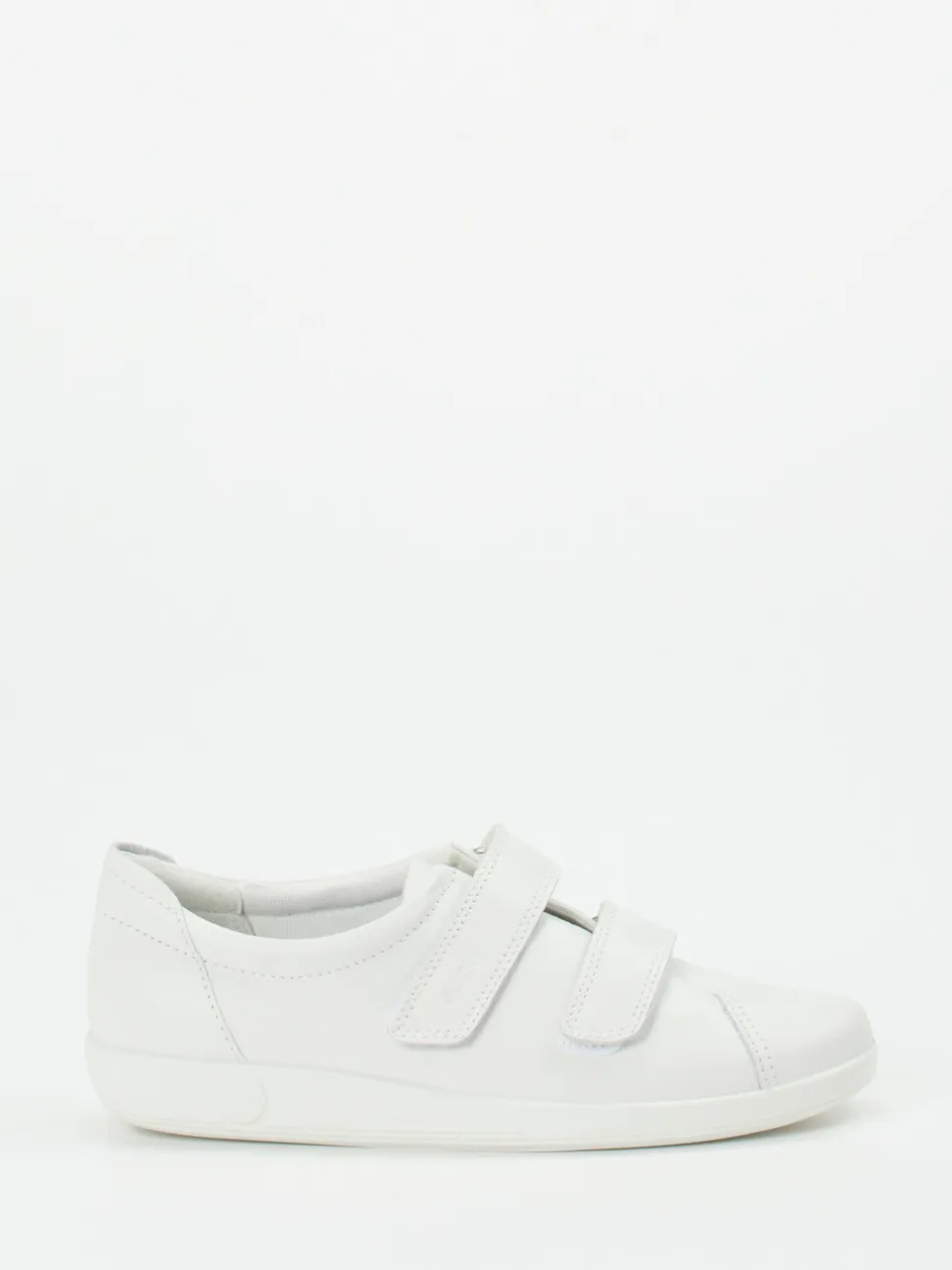 Ecco – Klettverschluss-Sneaker aus Kalbleder Offwhite
