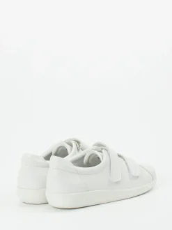 Ecco – Klettverschluss-Sneaker aus Kalbleder Offwhite