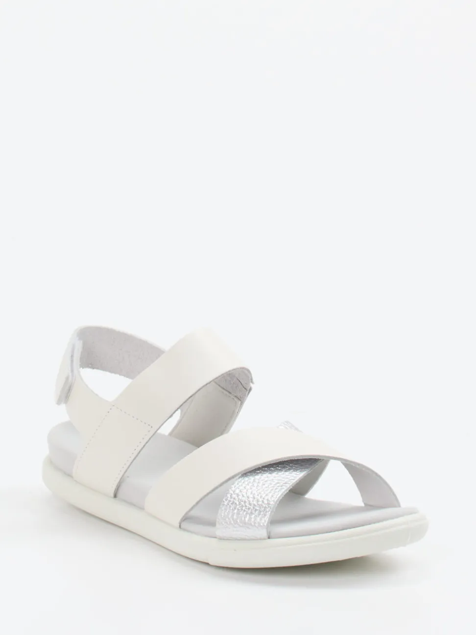 Ecco – Komfortsandale aus Kalbleder Off-White