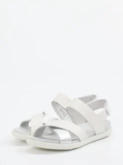 Ecco – Komfortsandale aus Kalbleder Off-White
