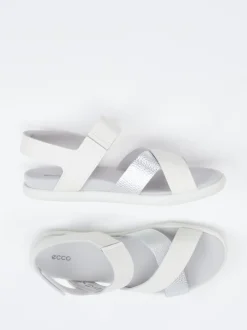Ecco – Komfortsandale aus Kalbleder Off-White
