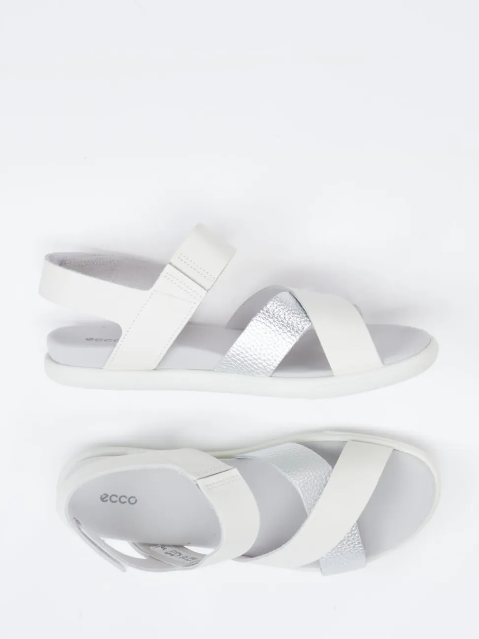 Ecco – Komfortsandale aus Kalbleder Off-White