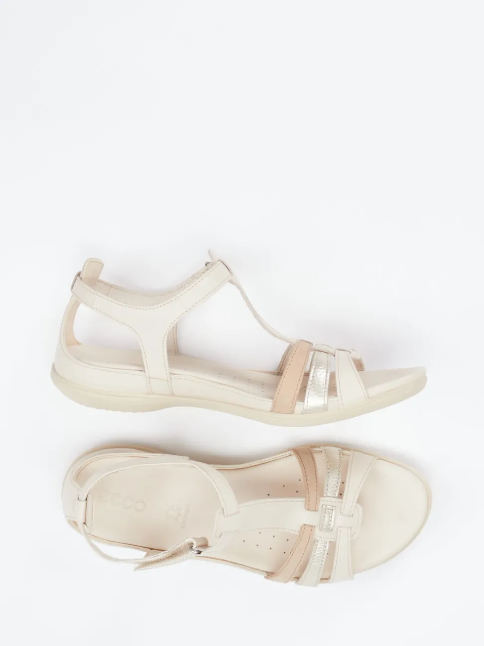 Ecco – Komfortsandalen aus Kalbleder Beige