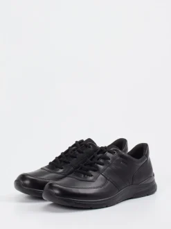 Ecco – Komfort-Sneaker aus Kalbleder schwarz