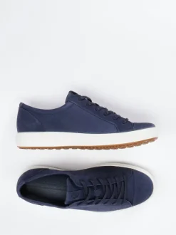 Ecco – Low-Top Sneaker aus Kalbleder dunkelblau