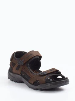 Ecco – Outdoorsandale aus Leder in Dunkelbraun