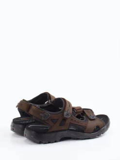 Ecco – Outdoorsandale aus Leder in Dunkelbraun