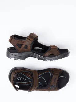 Ecco – Outdoorsandale aus Leder in Dunkelbraun