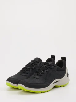 Ecco – Outdoor-Sneaker aus Leder schwarz