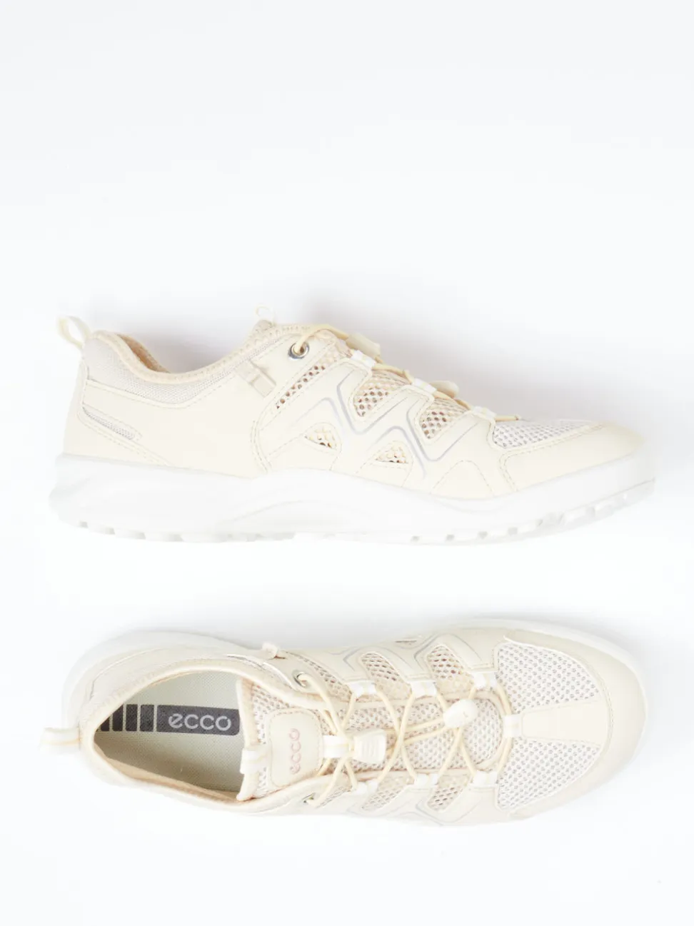 Ecco – Outdoor-Sneaker aus Mesh und Synthetik beige