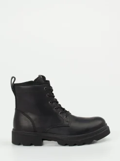 Ecco – Schnürboots aus Fettleder schwarz