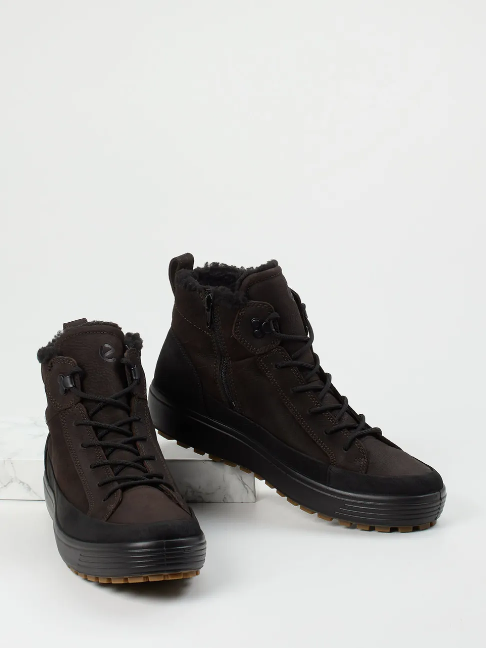 Ecco – Schnürboots aus Nubukleder Dunkelbraun
