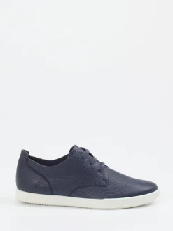 Ecco – Schnürschuh aus genarbtem Leder dunkelblau