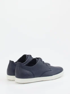 Ecco – Schnürschuh aus genarbtem Leder dunkelblau