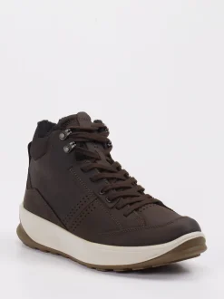 Ecco – Schnürstiefeletten aus Nubukleder Dunkelbraun