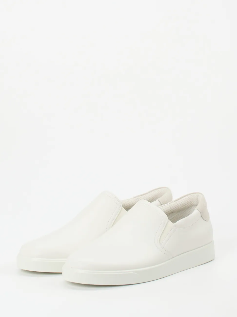 Ecco – Slip-On Sneaker aus Kalbleder Offwhite