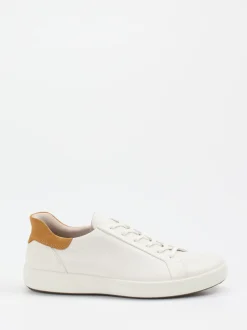 Ecco – Sneaker aus Glattleder Offwhite