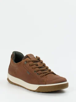 Ecco – Sneaker aus Glattleder in Braun