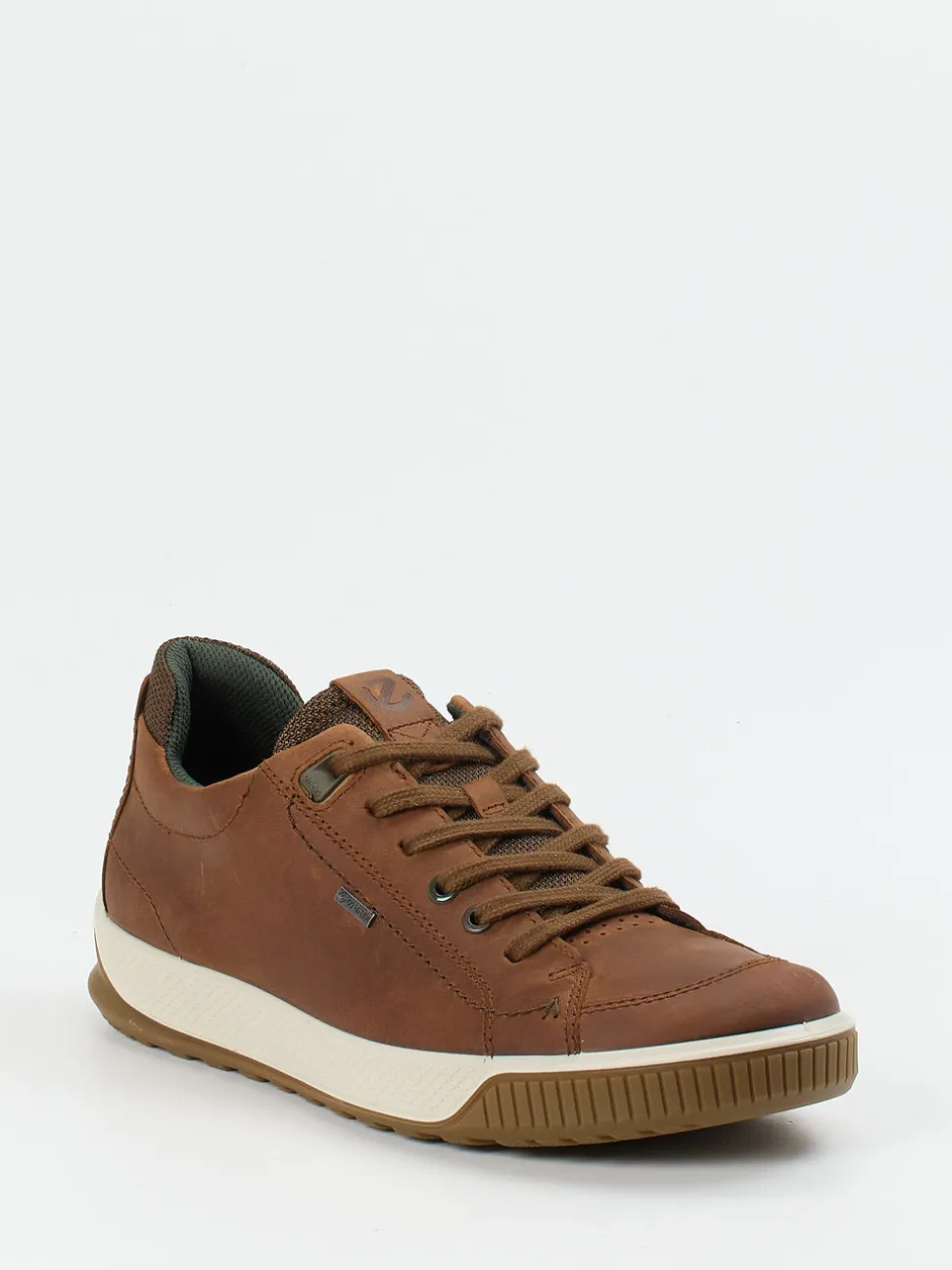 Ecco – Sneaker aus Glattleder in Braun