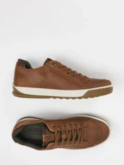 Ecco – Sneaker aus Glattleder in Braun