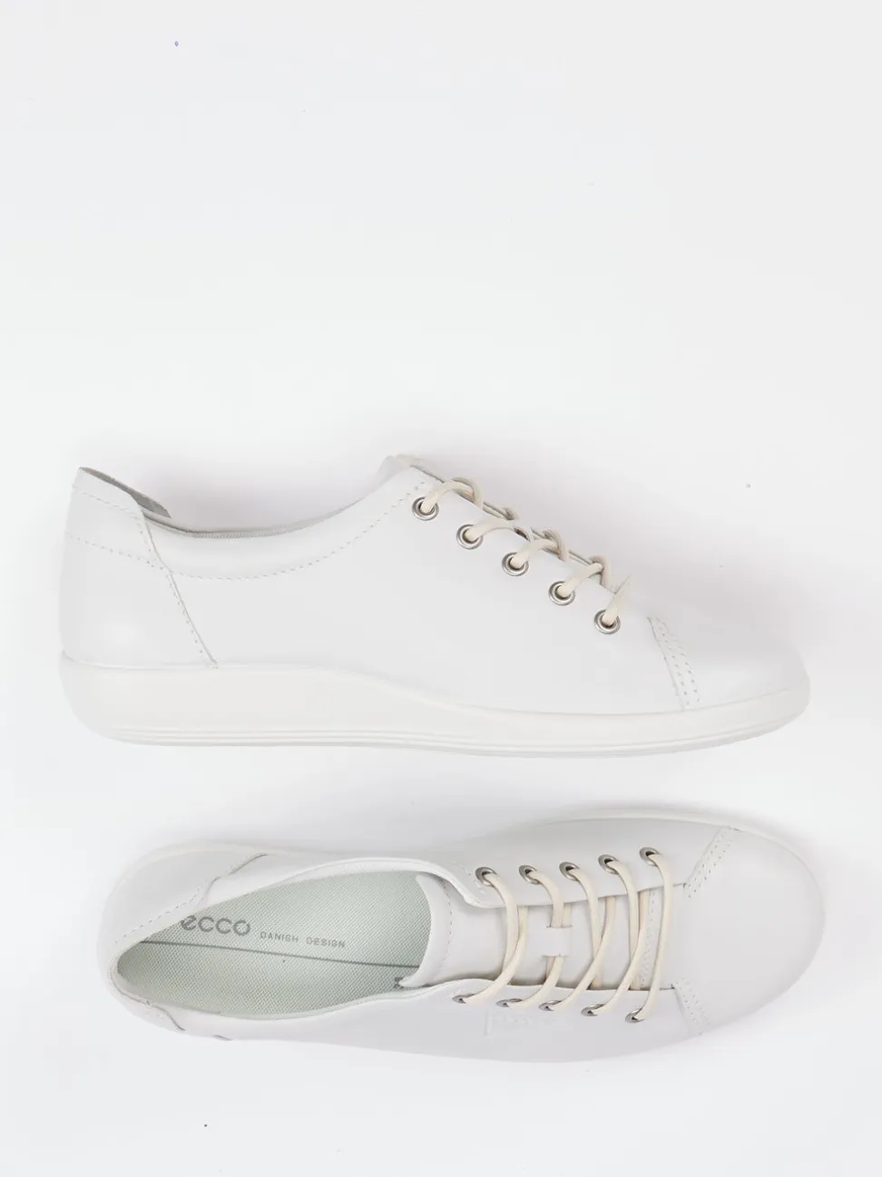 Ecco – Sneaker aus Kalbleder in Offwhite