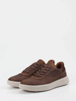 Ecco – Sneaker aus Kalbleder in Dunkelbraun