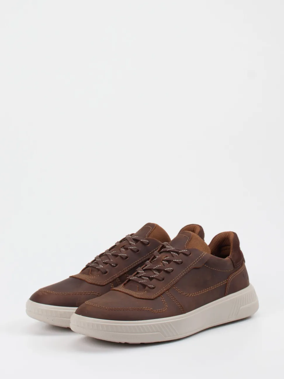 Ecco – Sneaker aus Kalbleder in Dunkelbraun