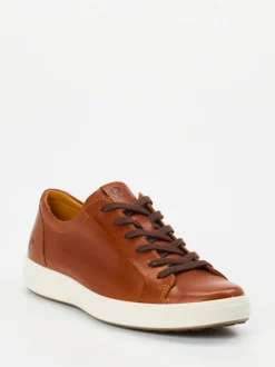 Ecco – Sneaker aus Kalbleder in Cognacbraun