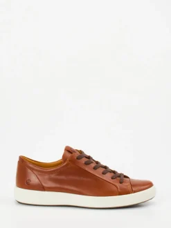 Ecco – Sneaker aus Kalbleder in Cognacbraun
