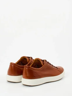Ecco – Sneaker aus Kalbleder in Cognacbraun