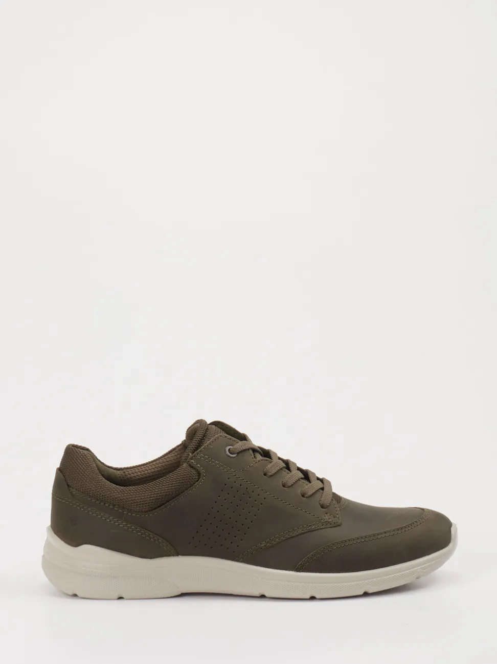 Ecco – Sneaker aus Leder und Mesh in Olivgrün