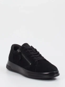 Ecco – Sneaker aus Veloursleder schwarz