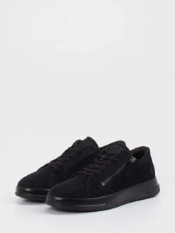 Ecco – Sneaker aus Veloursleder schwarz