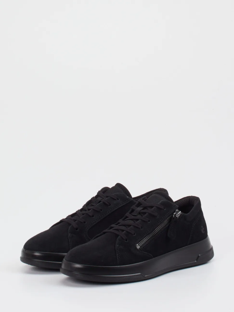 Ecco – Sneaker aus Veloursleder schwarz