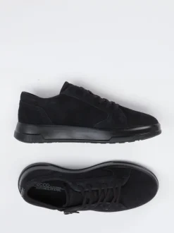 Ecco – Sneaker aus Veloursleder schwarz