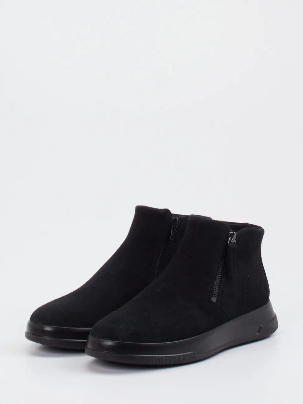 Ecco – Stiefelette aus Veloursleder schwarz