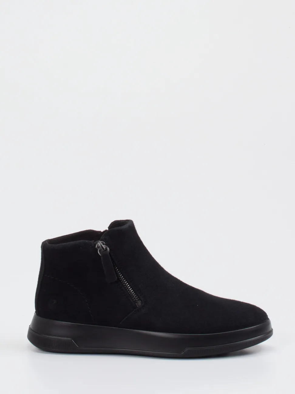 Ecco – Stiefelette aus Veloursleder schwarz