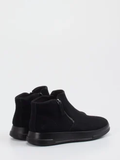 Ecco – Stiefelette aus Veloursleder schwarz