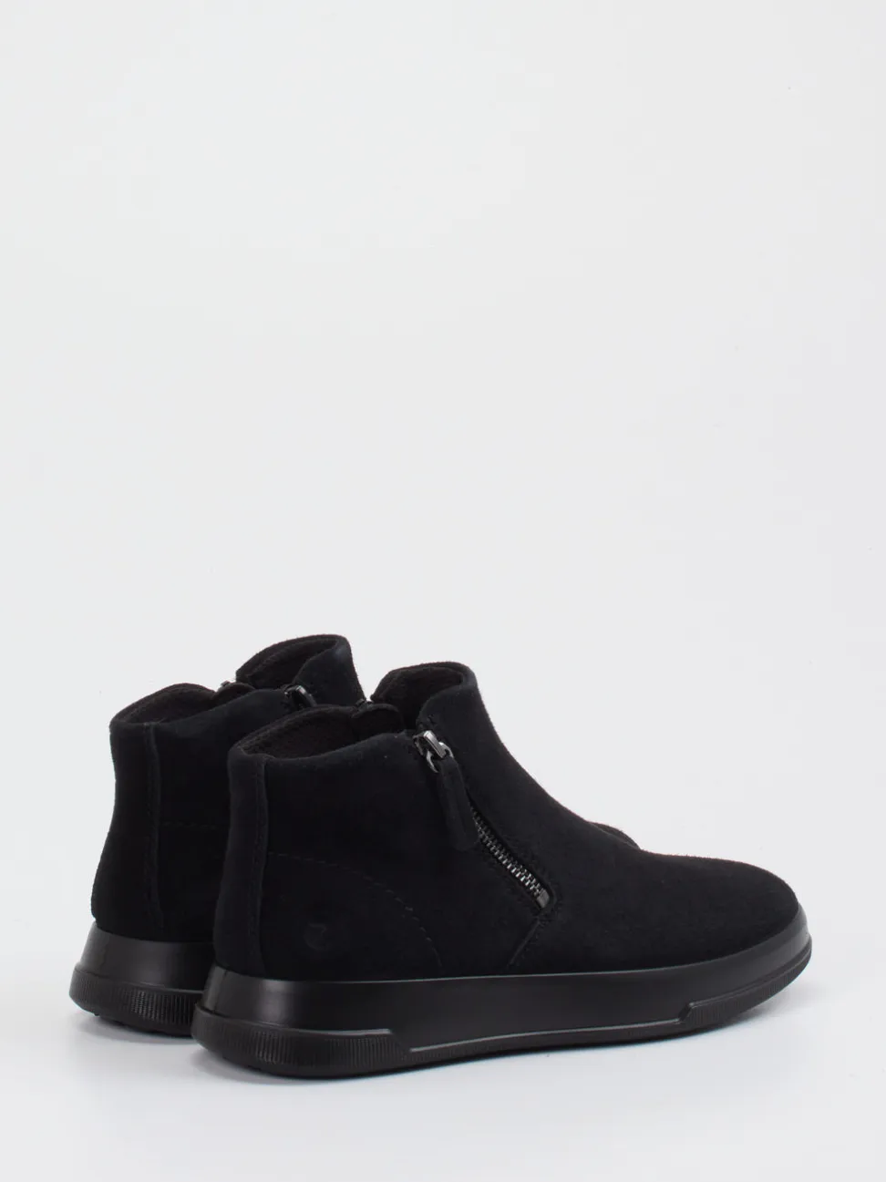 Ecco – Stiefelette aus Veloursleder schwarz