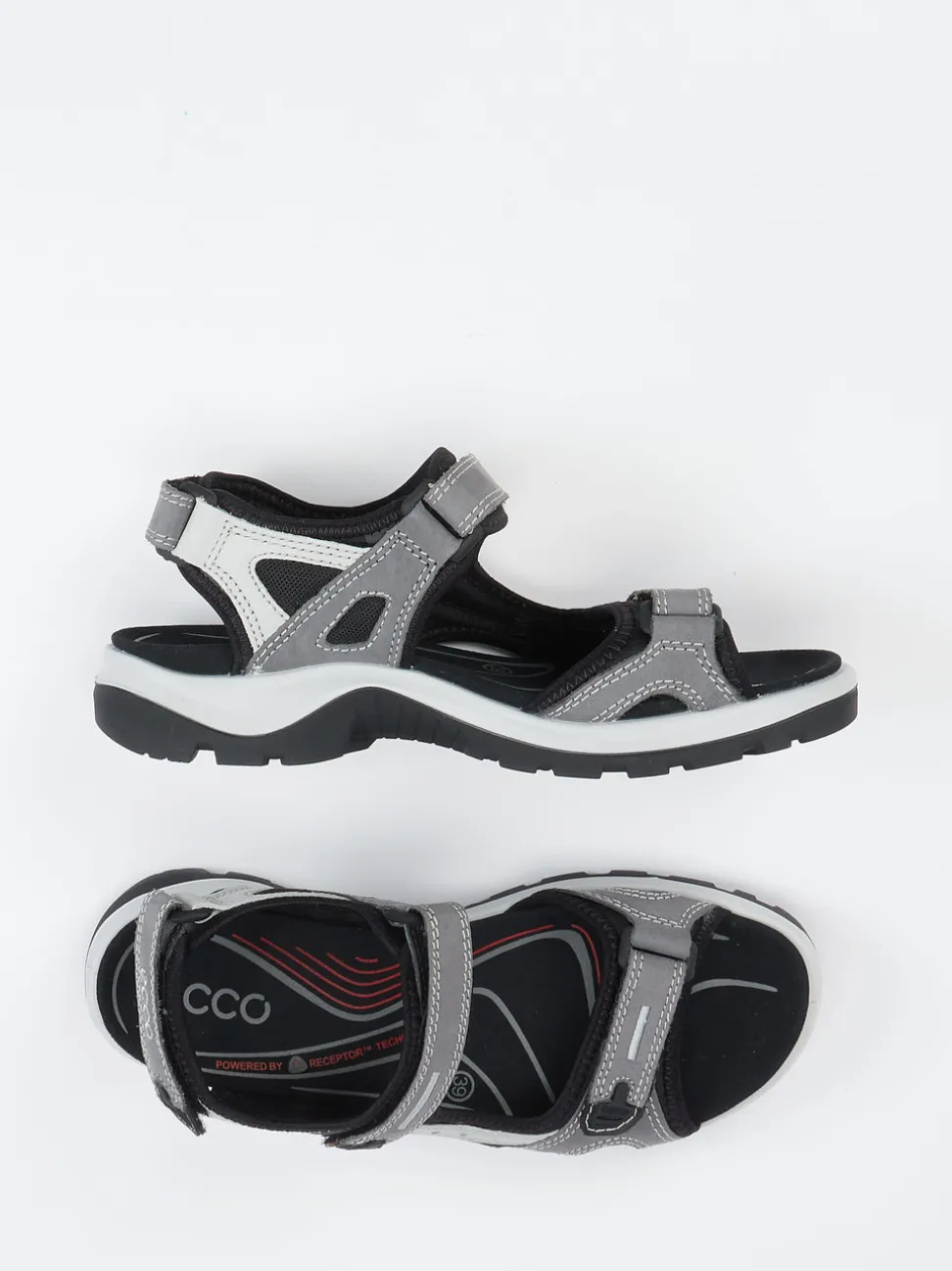Ecco – Trekking-Sandalen aus Nubukleder grau