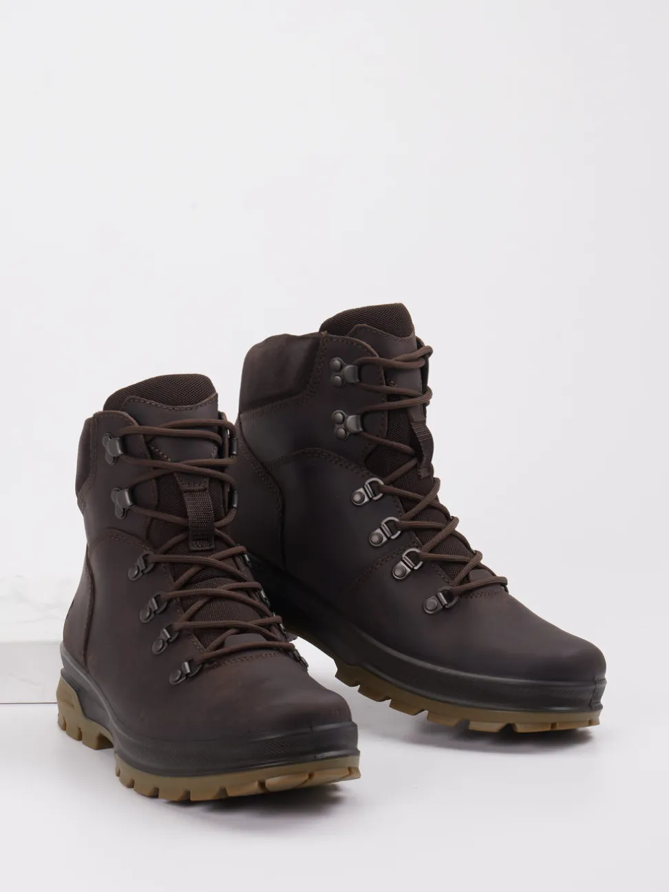 Ecco – Wanderstiefel aus Kalbleder Dunkelbraun