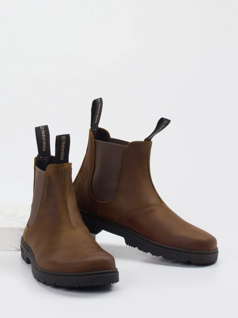 El Naturalista – Chelsea Boots aus Fettleder braun