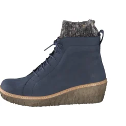 El Naturalista – Keilabsatz-Stiefelette aus Nubukleder Blau