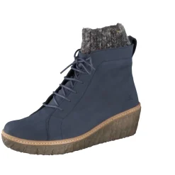 El Naturalista – Keilabsatz-Stiefelette aus Nubukleder Blau