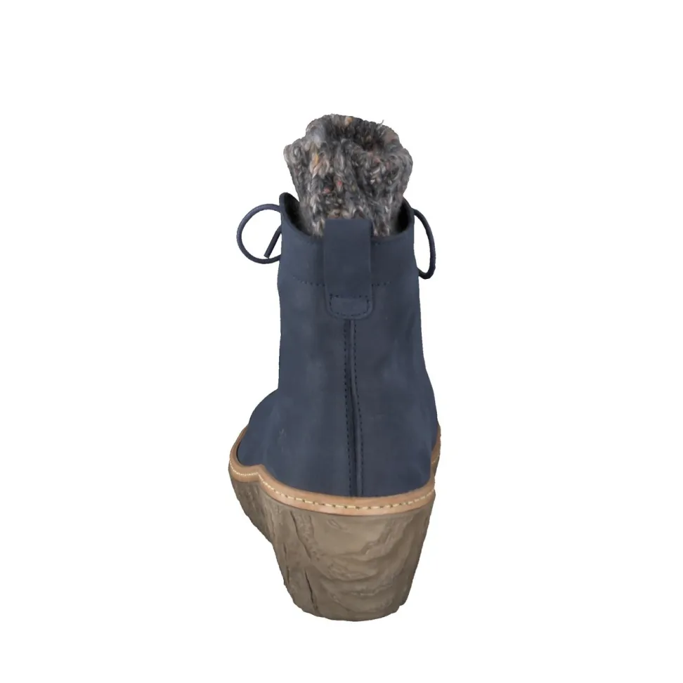 El Naturalista – Keilabsatz-Stiefelette aus Nubukleder Blau